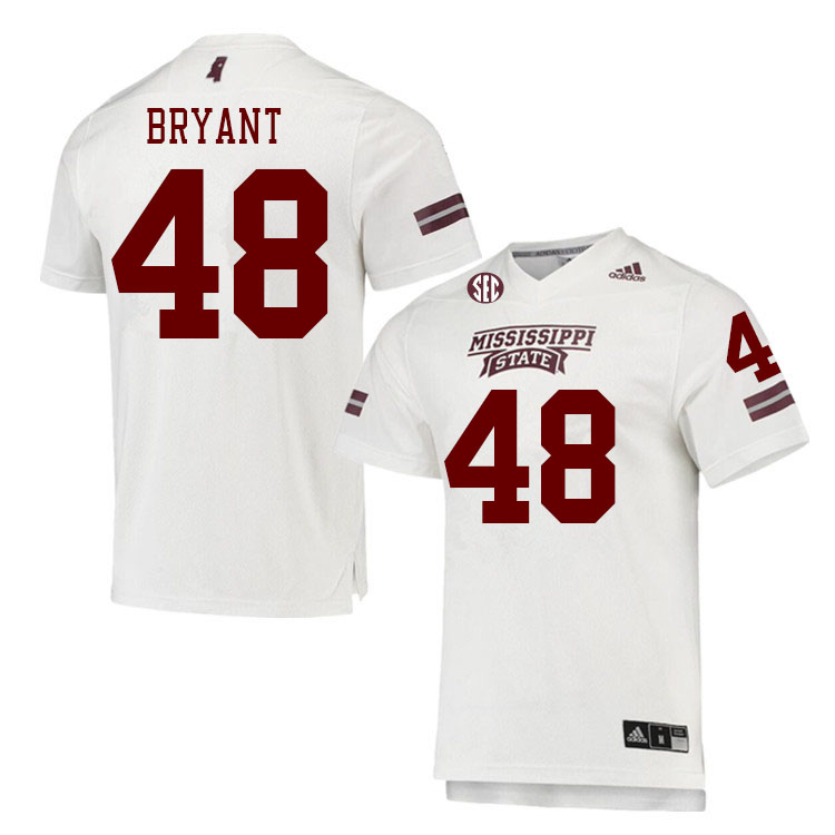 Men #48 Caleb Bryant Mississippi State Bulldogs College Football Jerseys Stitched Sale-White - Click Image to Close